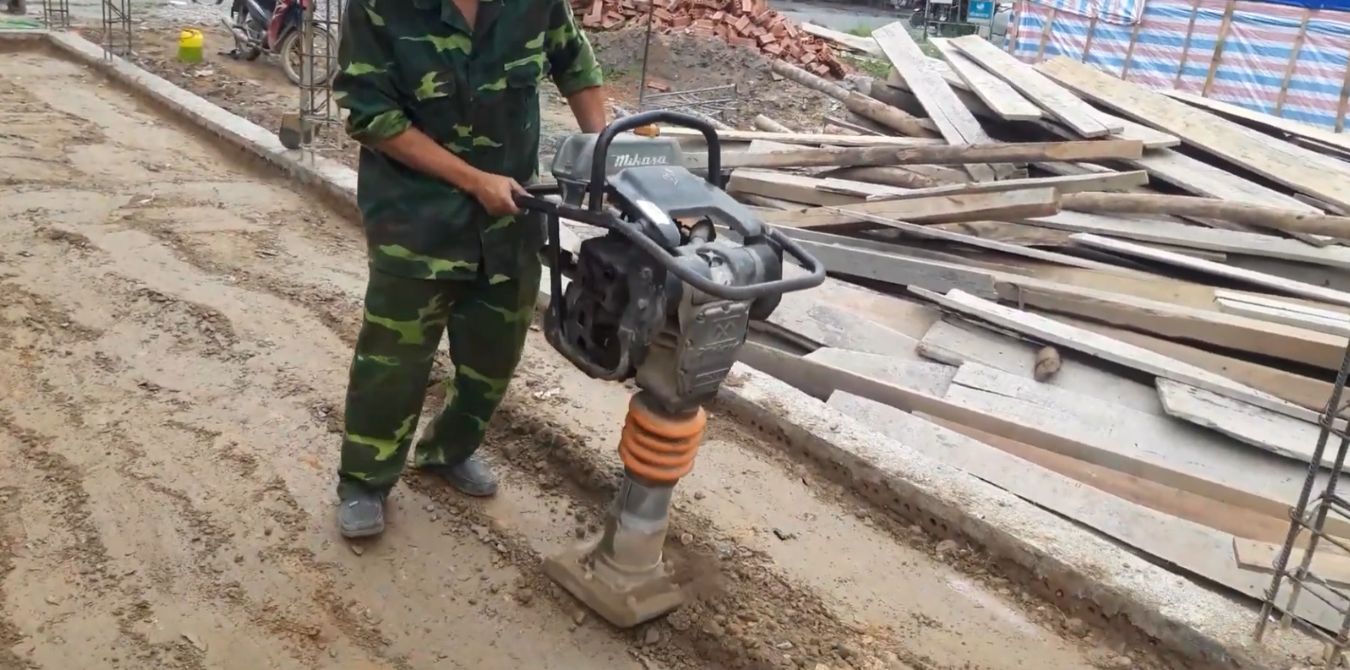 Thi công dịch vụ đầm cóc Hải Phòng cho nền nhà phố